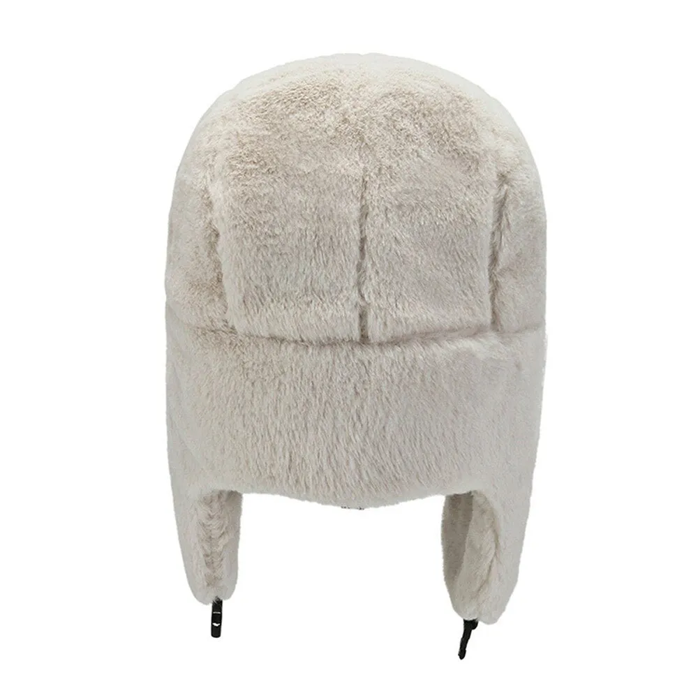 Ashore Shop Womens Bomber Warm Winter Fur Style White Hat