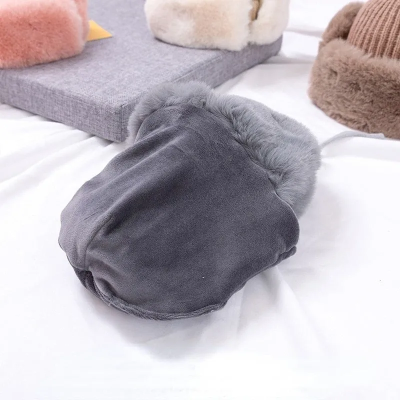 Baby Boys Girls Hat Kids Children Ear Flap Muff Winter Warm Plush Cotton Cap Outdoor Warm Knitted Beanie Gifts Hat