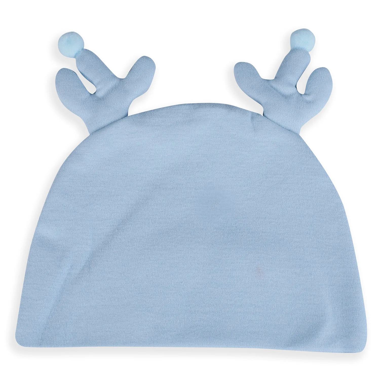 Baby Moo Deer Antler Soft Cotton Cap - Blue