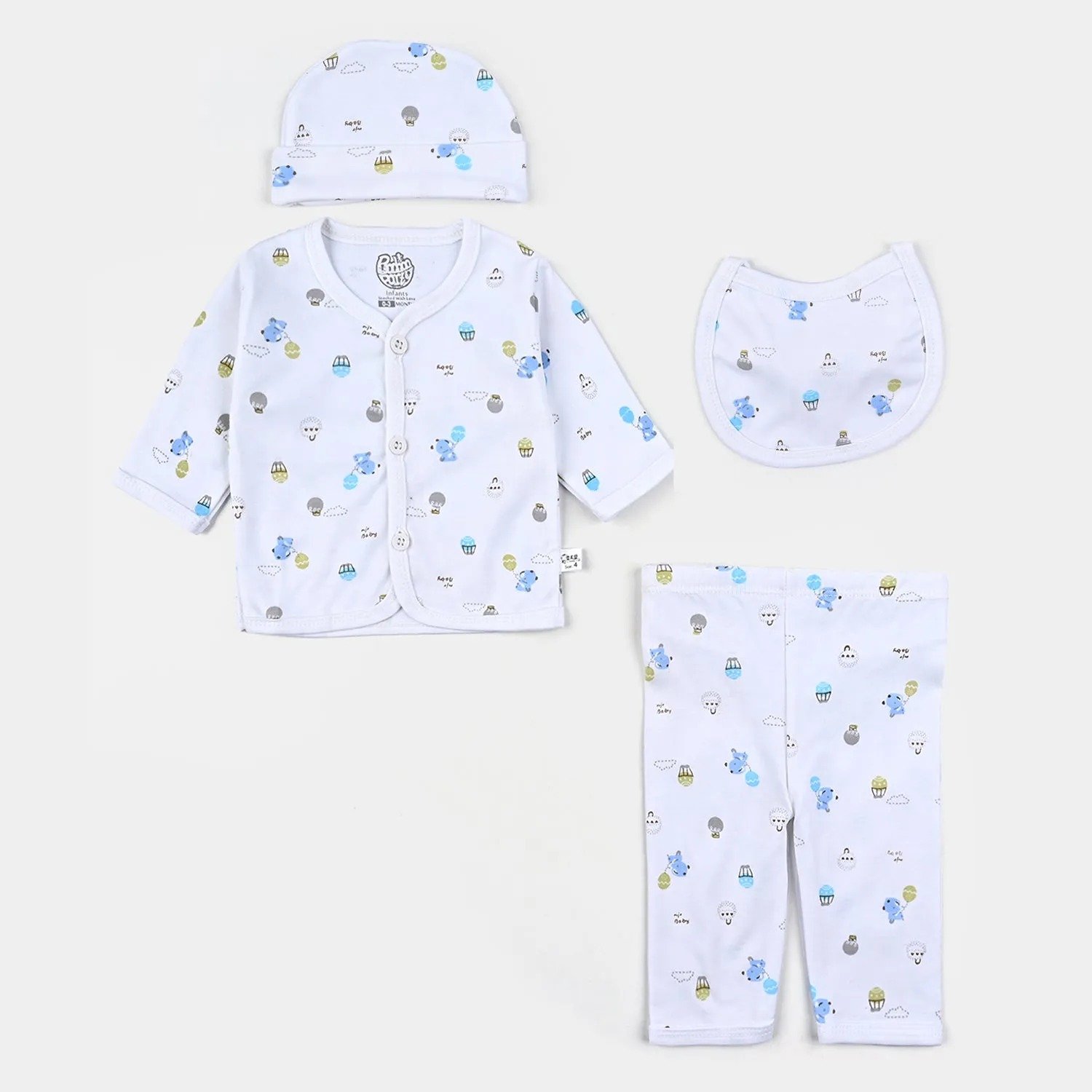 Baby Winter Suit Air Balloon Blue 4PCs | 0-3M