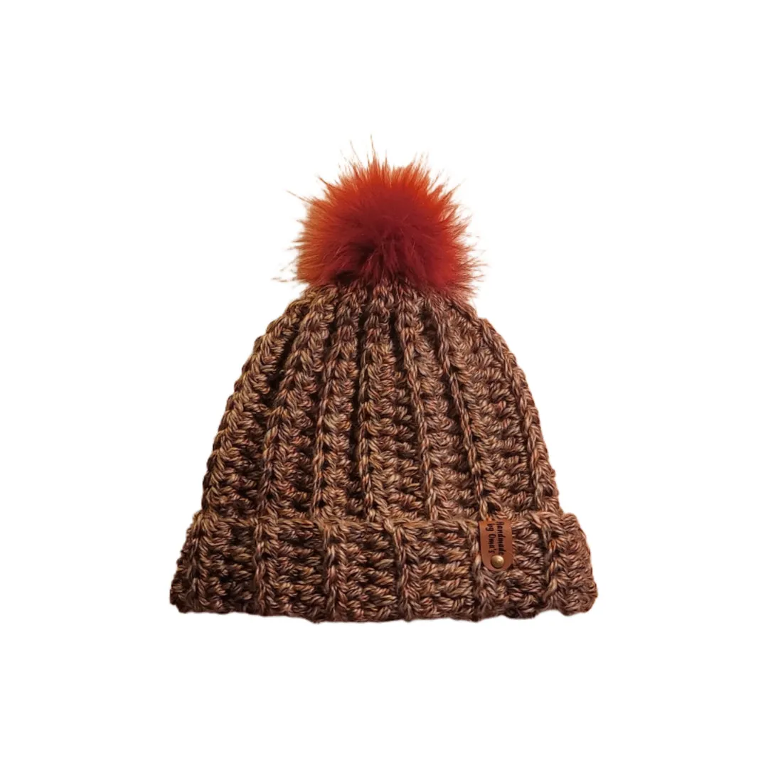 Beanie Chunky Style Yarn Fall Foliage Brown