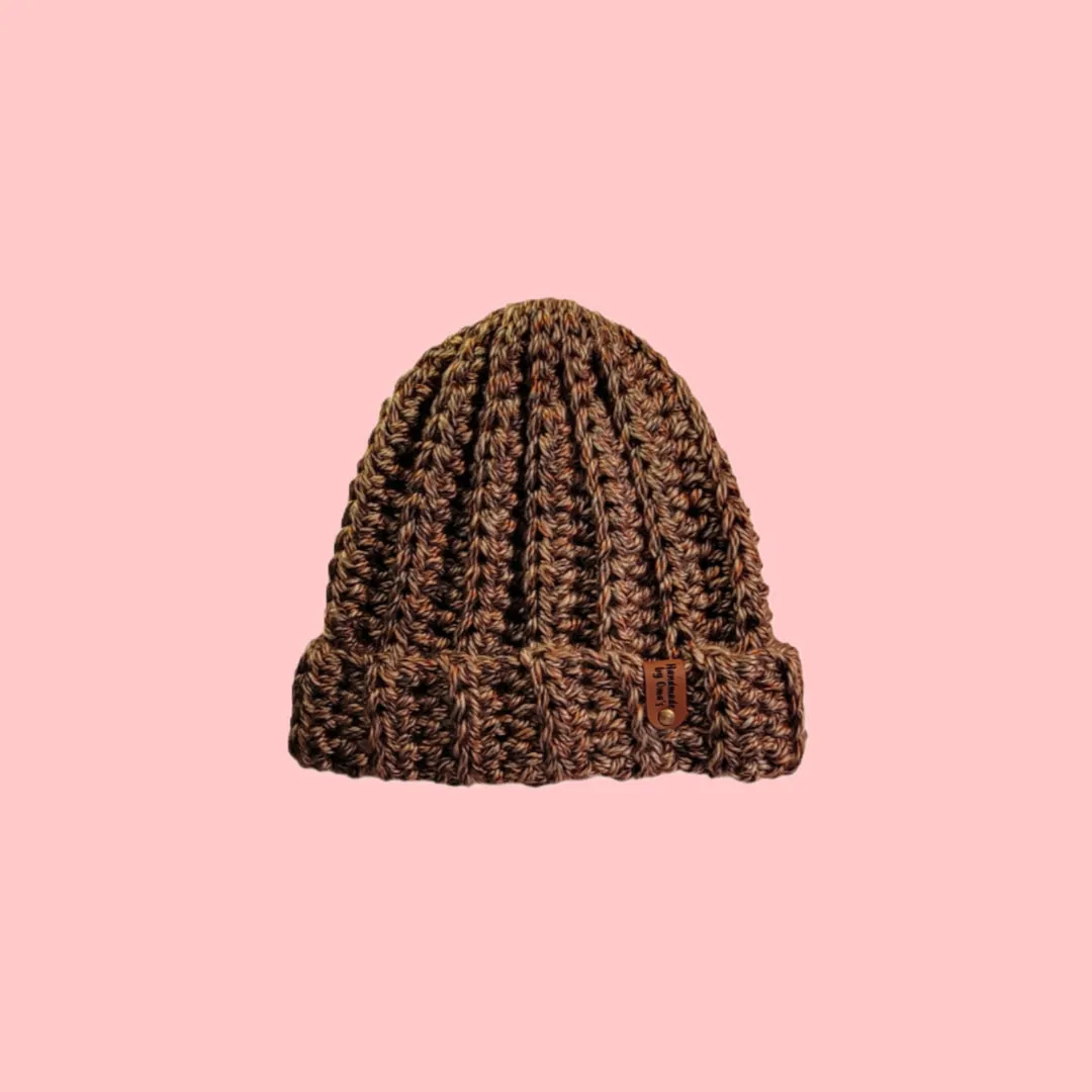 Beanie Chunky Style Yarn Fall Foliage Brown