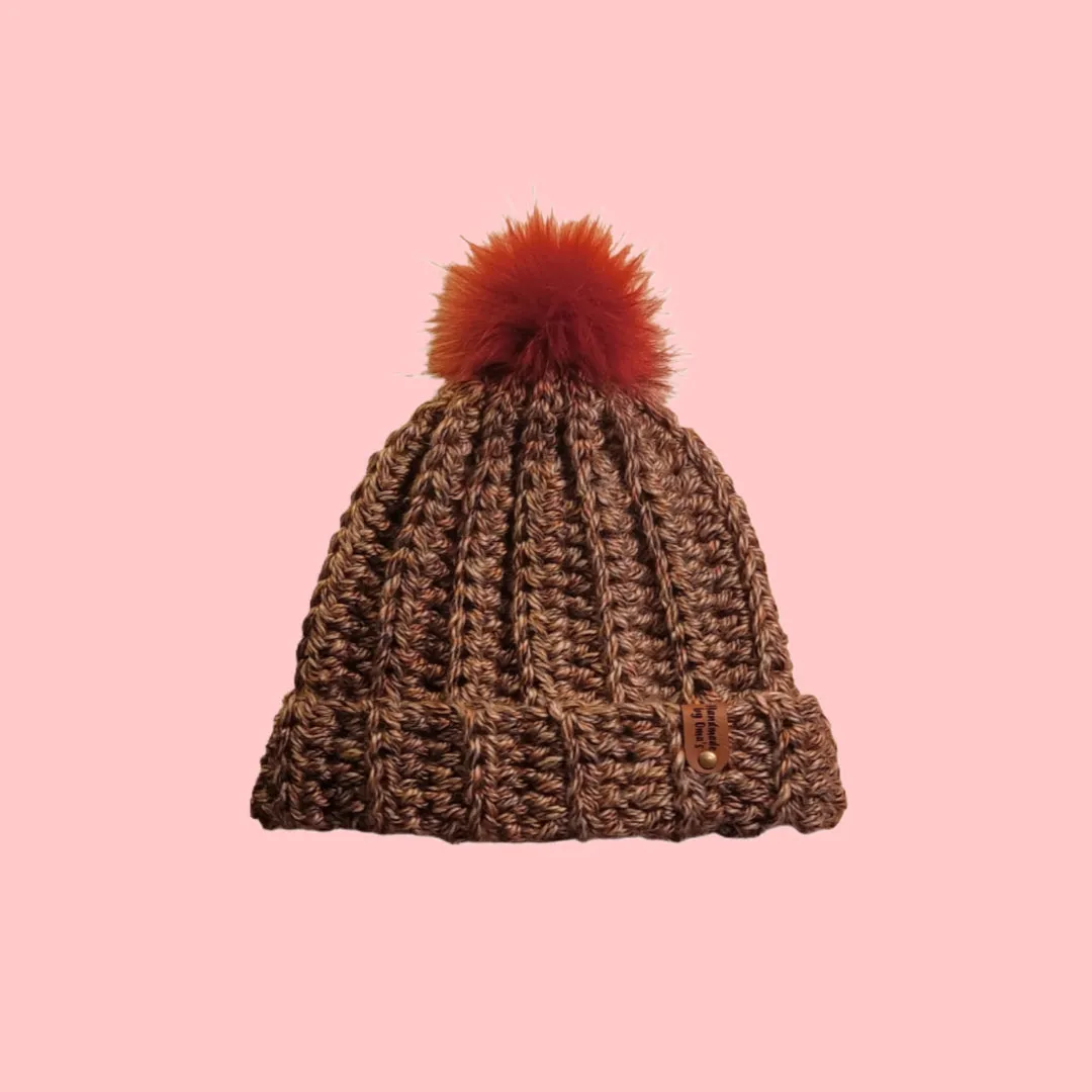 Beanie Chunky Style Yarn Fall Foliage Brown