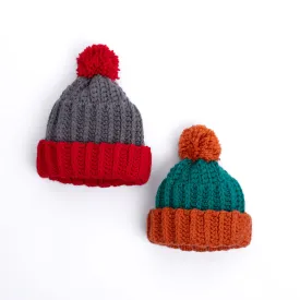 Bernat Color Block Family Crochet Hats