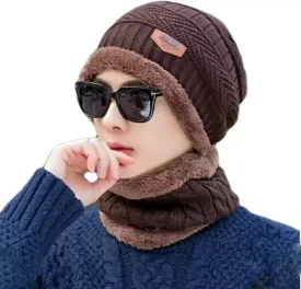 Brown Woven Beanie Cap