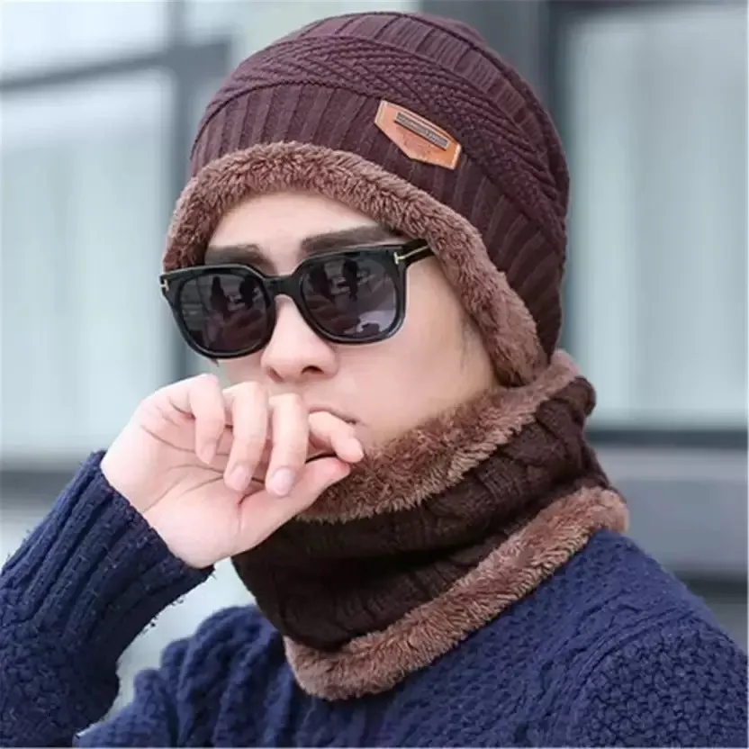 Brown Woven Beanie Cap