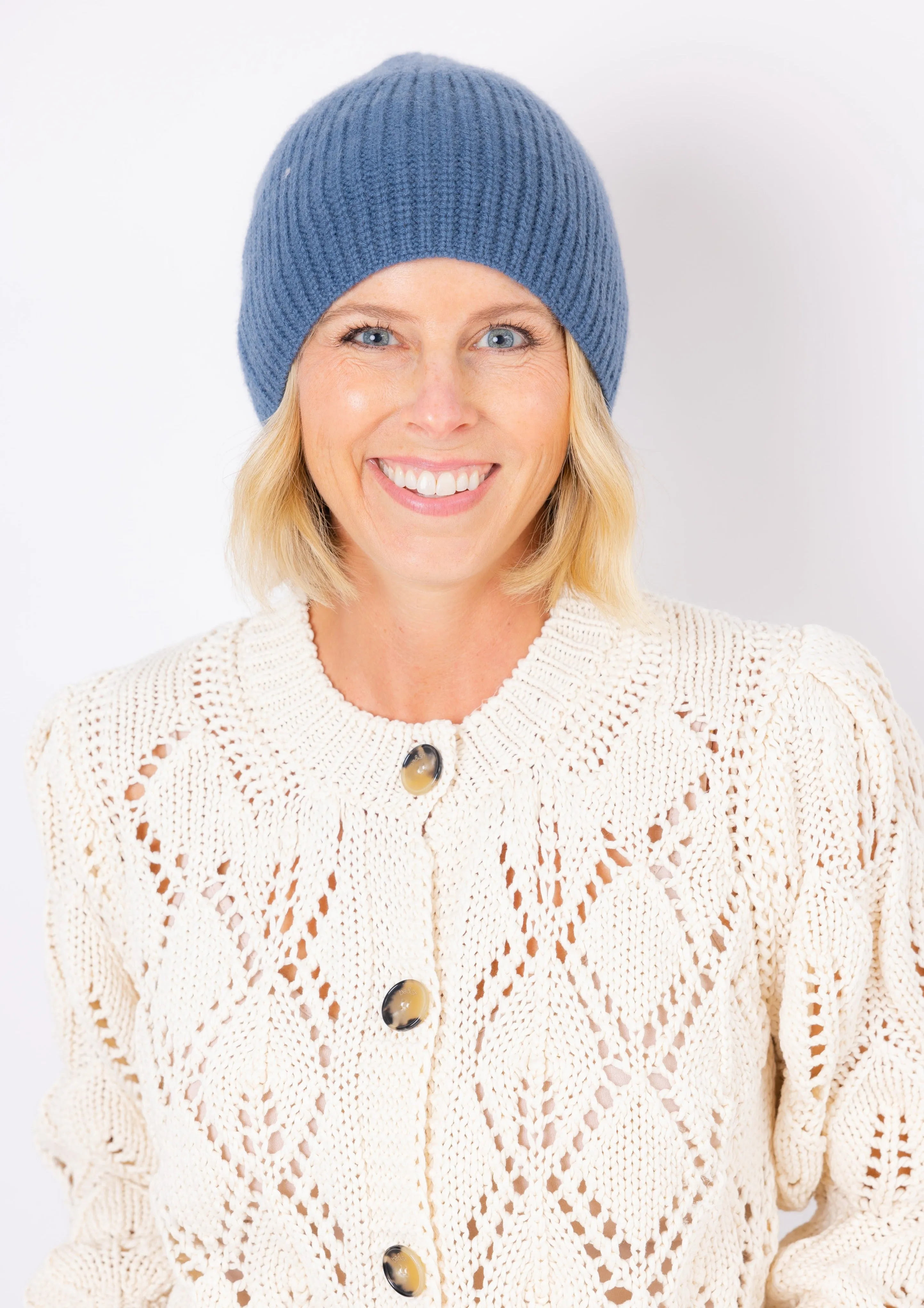 Cashmere Chunky Beanie- Denim