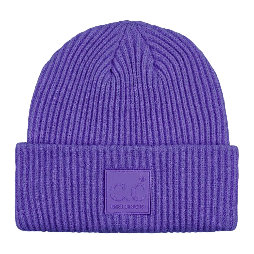 C.C Unisex Winter Thick Knit Plain Cuff Skull Cap Beanie Hat