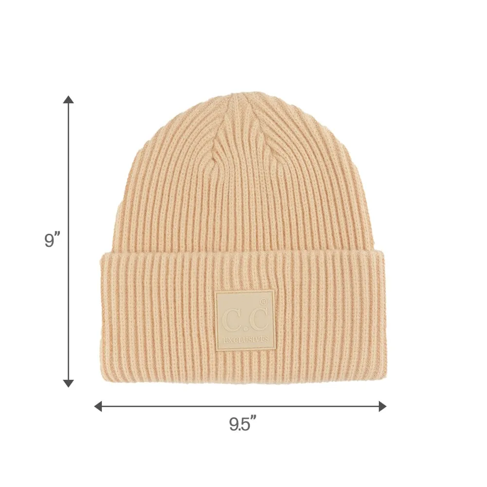 C.C Unisex Winter Thick Knit Plain Cuff Skull Cap Beanie Hat