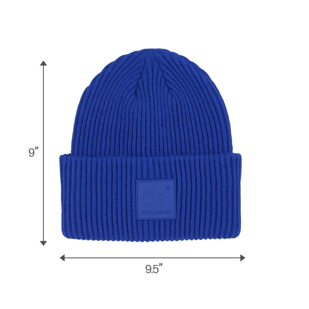 C.C Unisex Winter Thick Knit Plain Cuff Skull Cap Beanie Hat