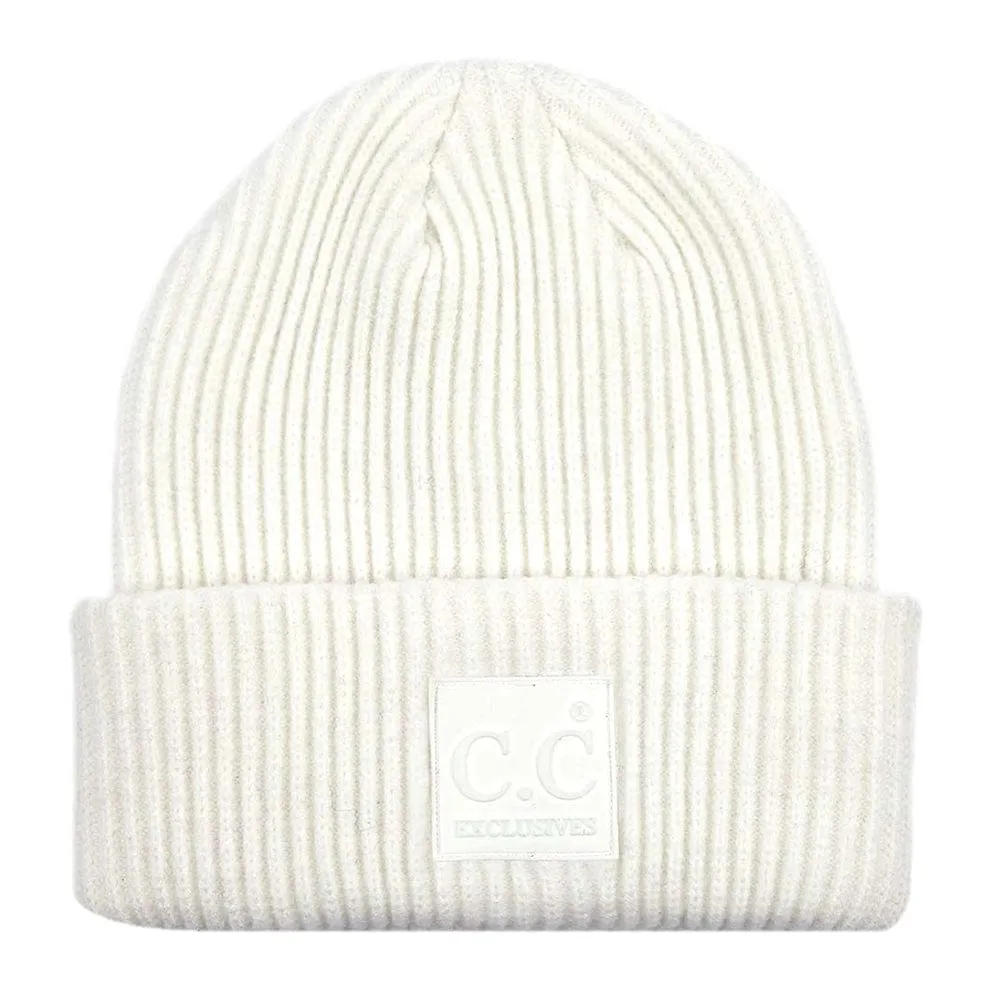 C.C Unisex Winter Thick Knit Plain Cuff Skull Cap Beanie Hat