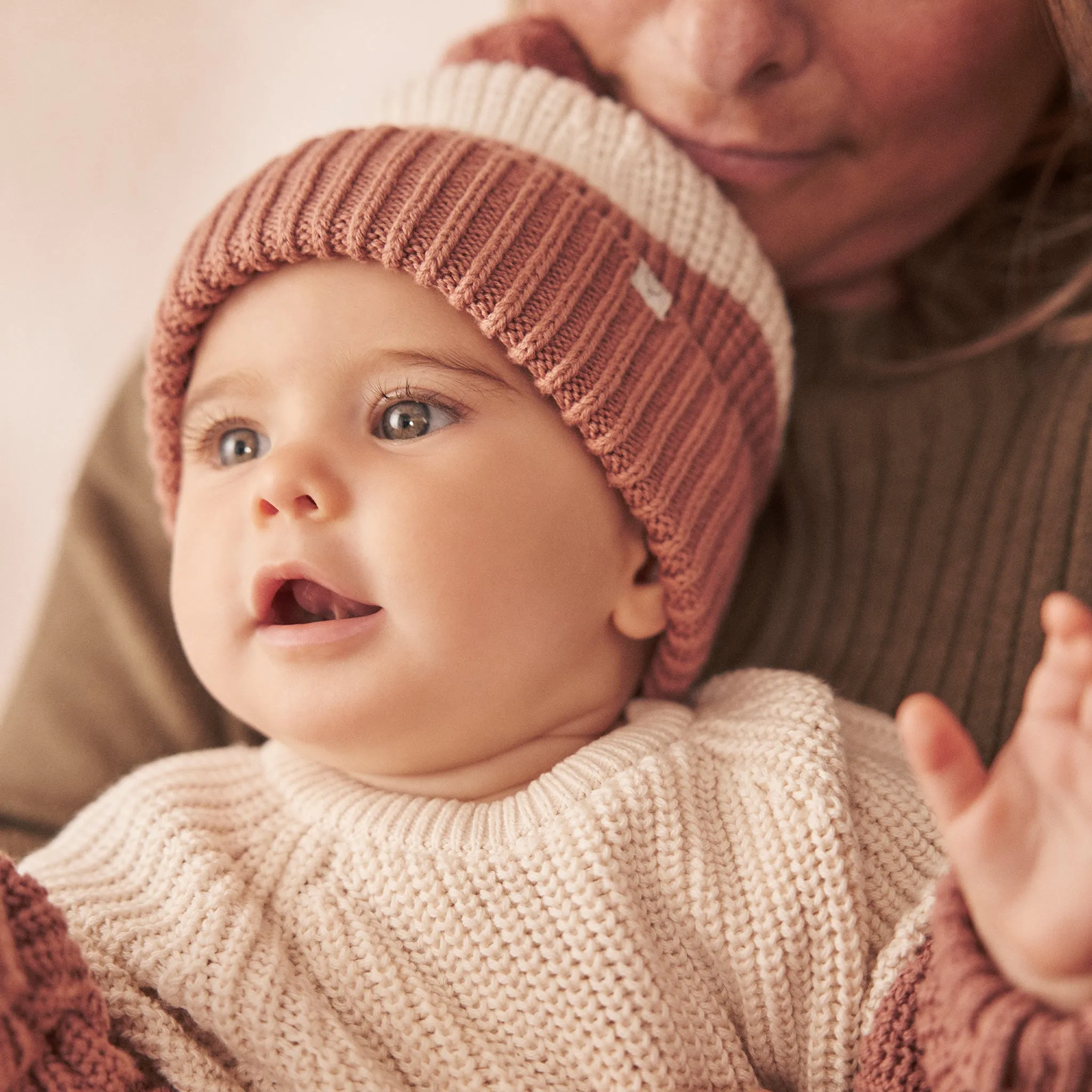 Chunky Knit Colourblock Beanie Hat