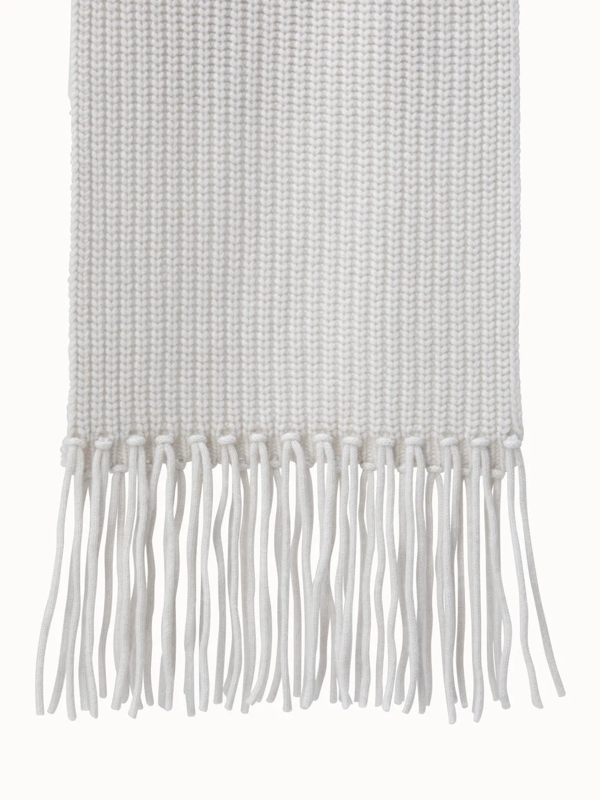 Chunky Long Rib Scarf with Fringes