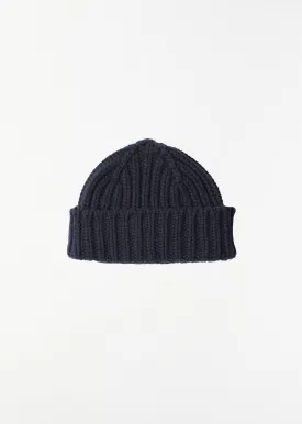 Chunky Rib Beanie — Navy