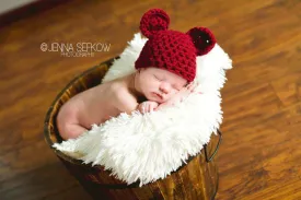 Cranberry Red Teddy Bear Hat