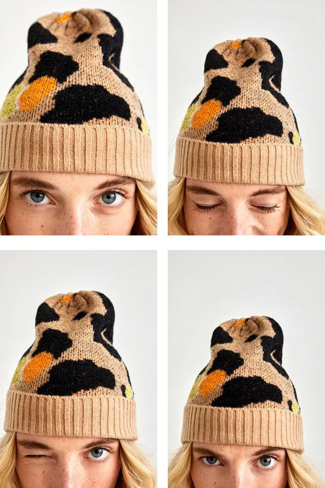 Cuffed Leopard Beanie By Desigual