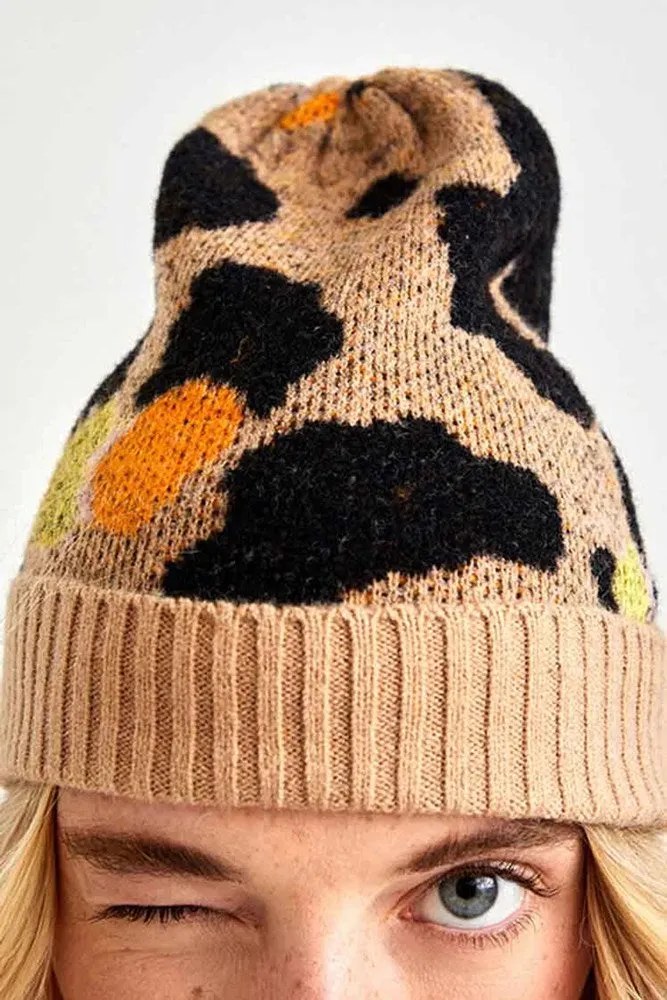 Cuffed Leopard Beanie By Desigual