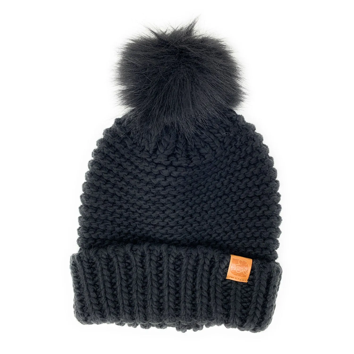 Empire Cove Winter Warm Solid Knit Cuff Beanie with Pom Pom Womens