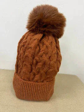 Fleece Lined Hat - Rust