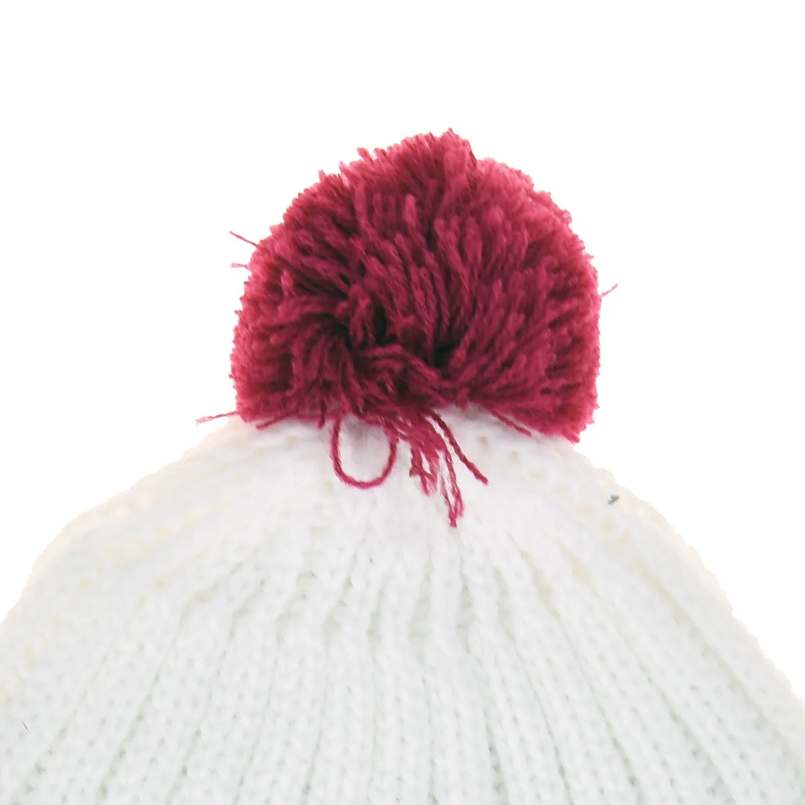 Girls Fashion Bobble Hat | 25-003 | WHITE RED