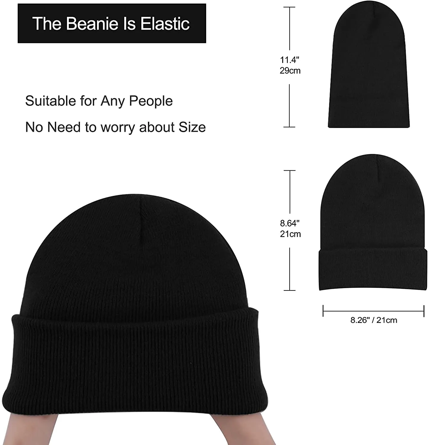 Gotneto Beanie for Men Women Cuffed Cap Unisex Knit Hat Winter Slouchy Beanie Plain Beanies Soft Skull Cap Daily Beanie Hat