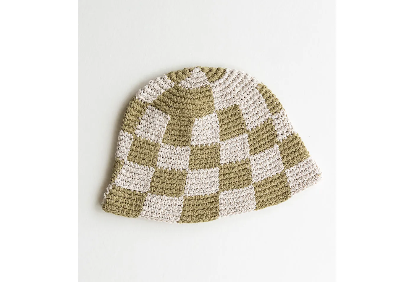 Knit Checkered Bucket Hat