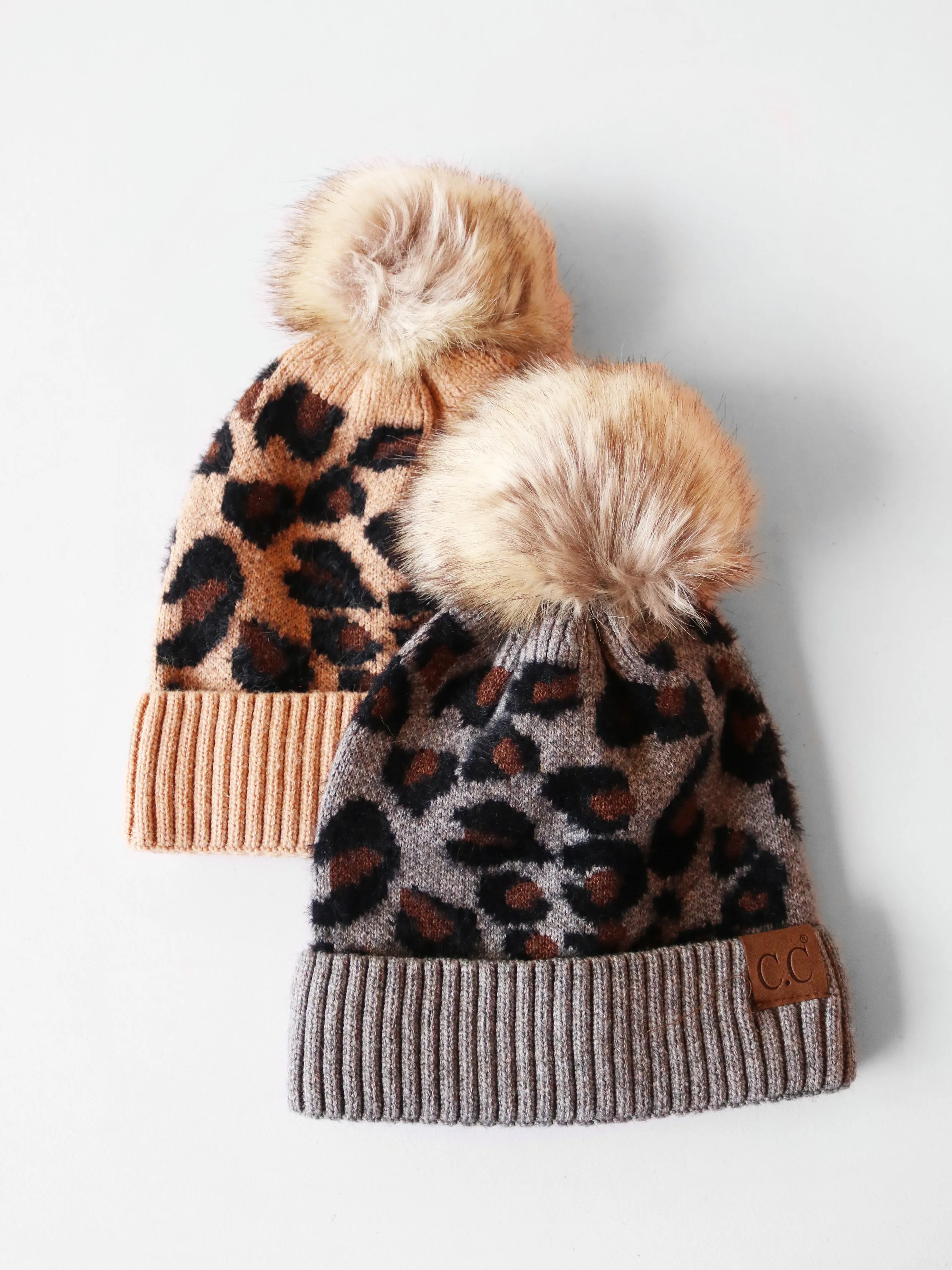 Leopard Pom Beanie