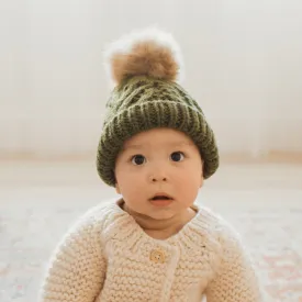 Mossy Pop Pom Pom Beanie