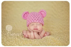 Pink Newborn Teddy Bear Hat