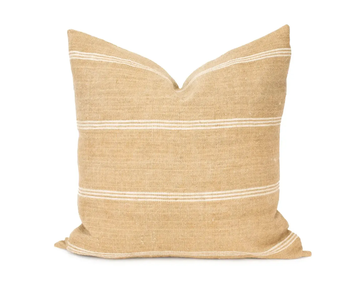 Priya - 24" Beige Indian Wool Pillow