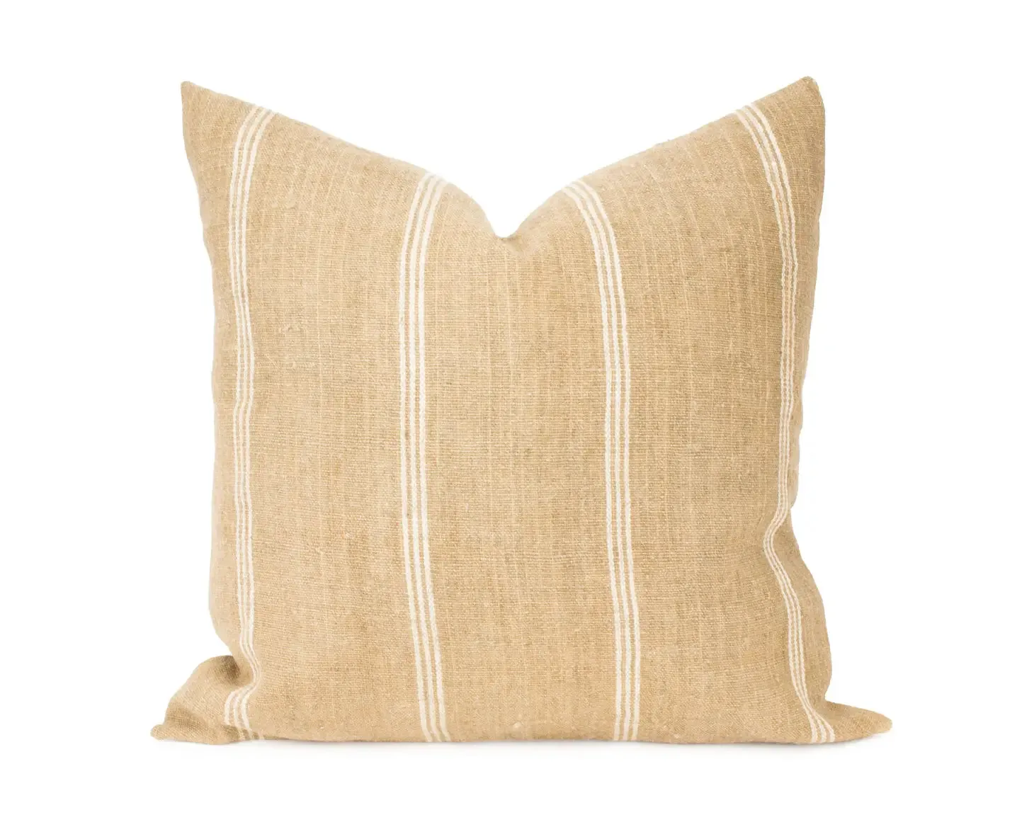 Priya - 24" Beige Indian Wool Pillow