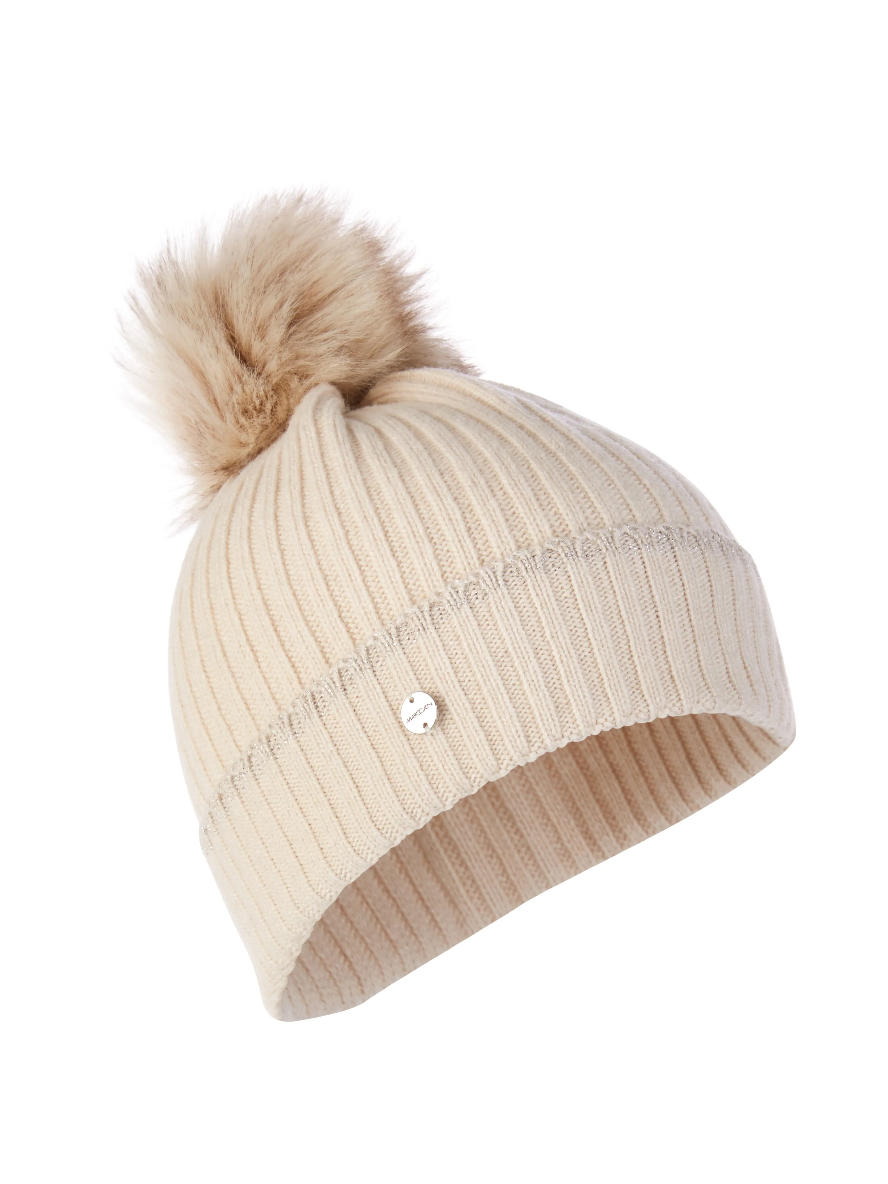 Smoke Cashmere Blend Bobble Hat