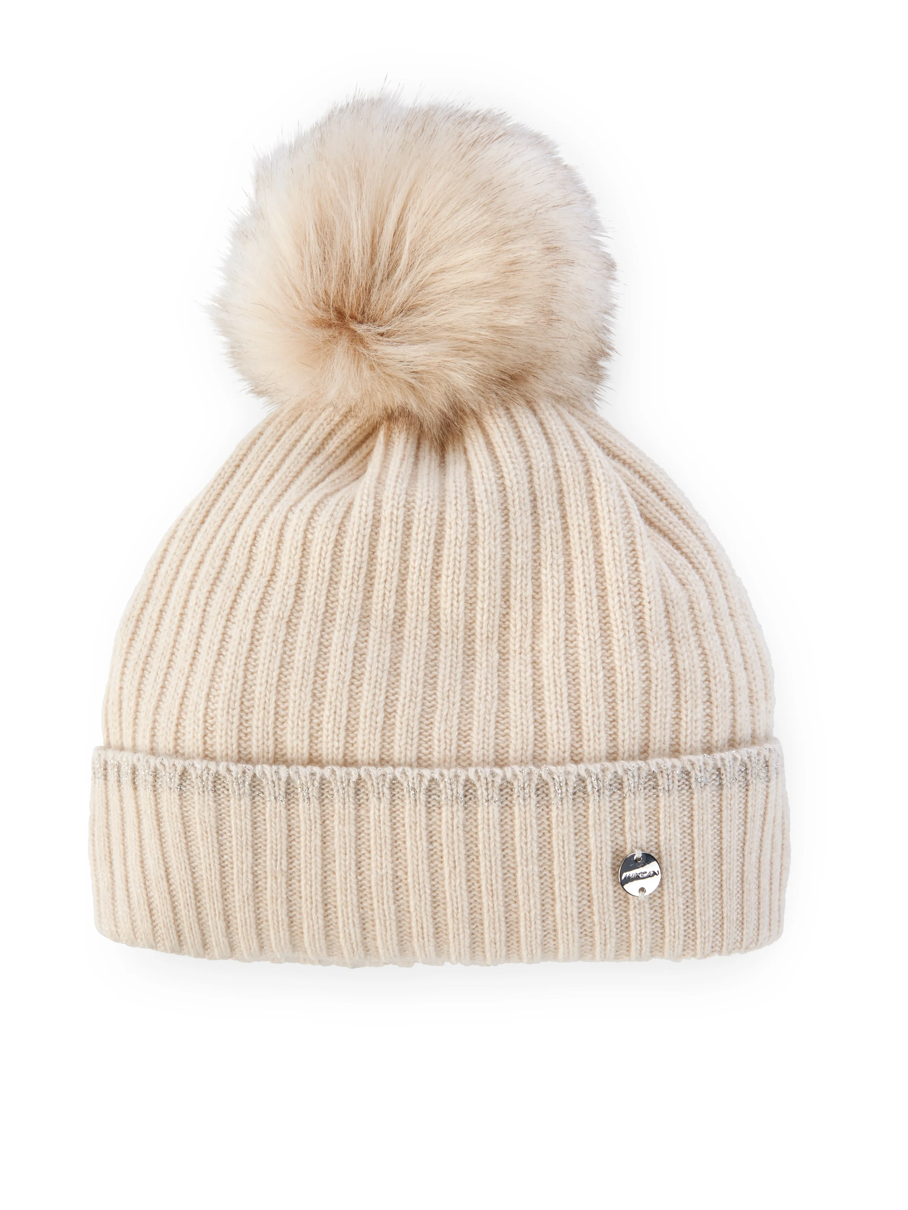 Smoke Cashmere Blend Bobble Hat