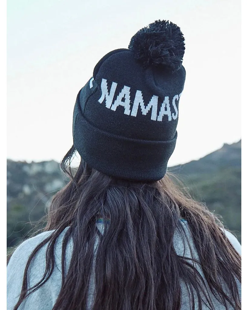 Spiritual Gangster Namaste Pom Pom Beanie - Womens - Black