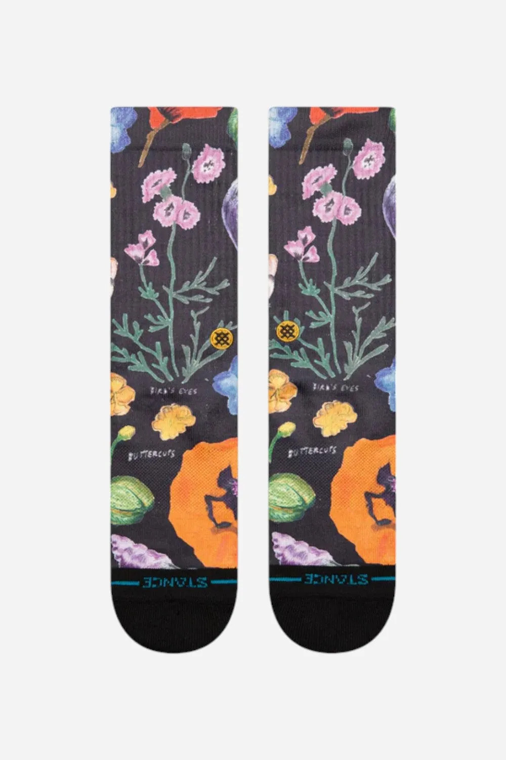 Stance Lucias Floral Crew Socks in Black