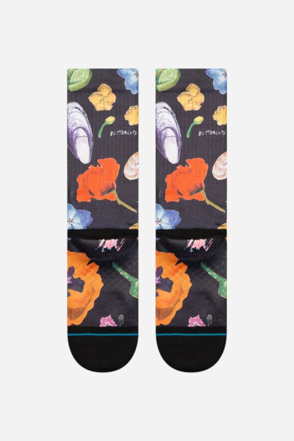 Stance Lucias Floral Crew Socks in Black