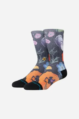 Stance Lucias Floral Crew Socks in Black