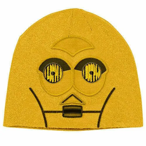 Star Wars C3PO Beanie - Knitten Woven - Warm - Winter Hat