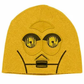 Star Wars C3PO Beanie - Knitten Woven - Warm - Winter Hat