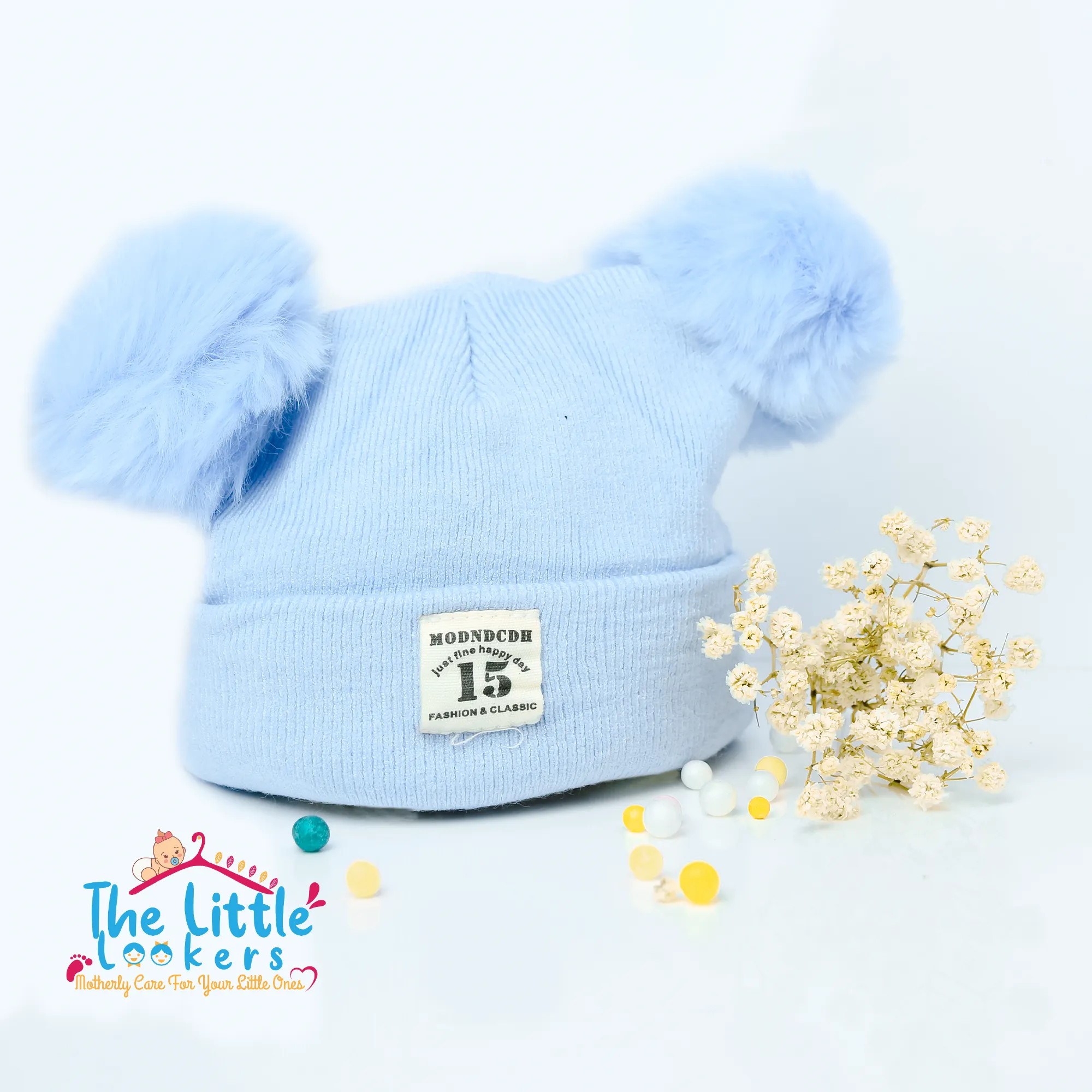 THE LITTLE LOOKERS Baby Knit Cap I Winter Pom Pom Beanie Cap for Kids/Toddler /Girls/ Boys (6 Months - 3 Years Baby)