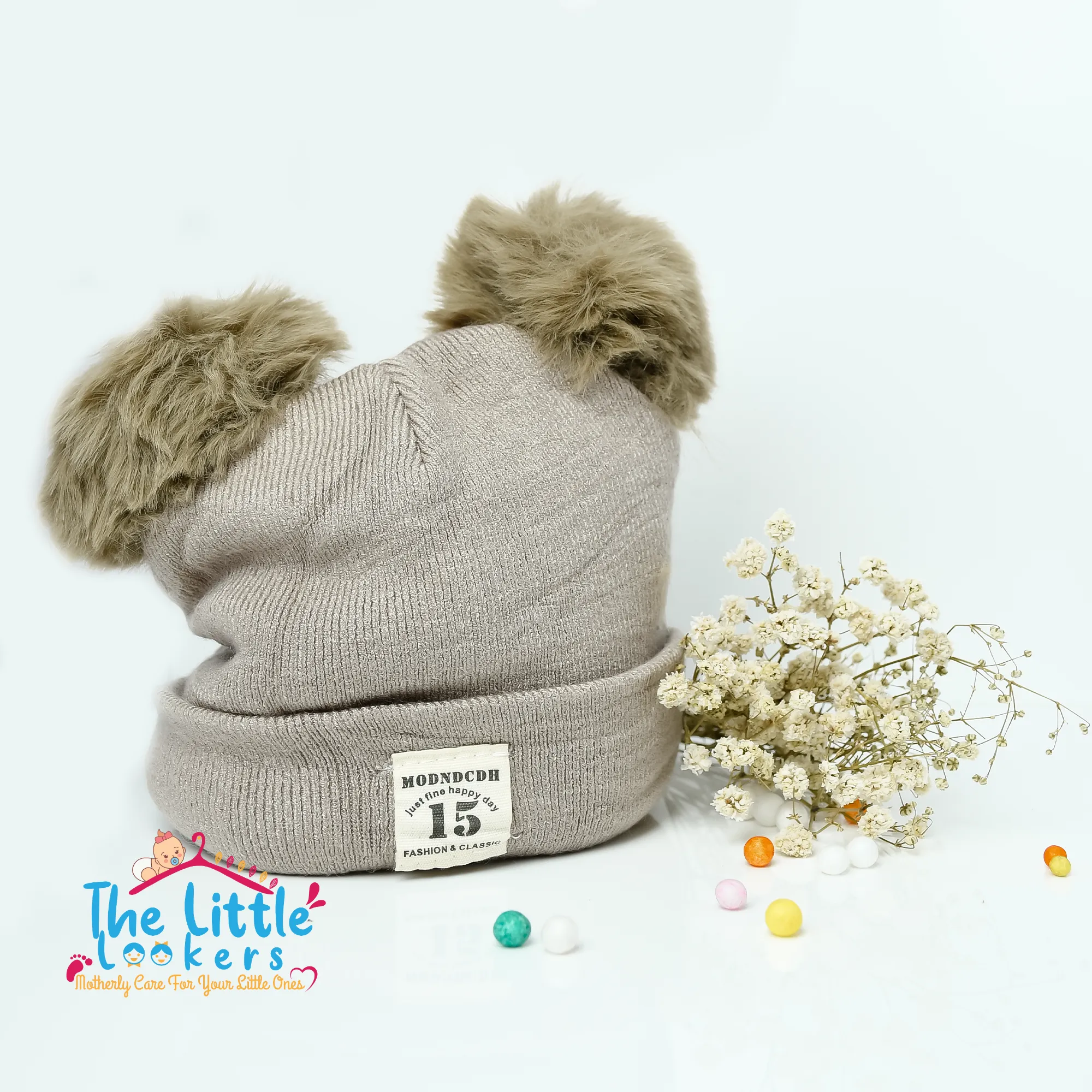 THE LITTLE LOOKERS Baby Knit Cap I Winter Pom Pom Beanie Cap for Kids/Toddler /Girls/ Boys (6 Months - 3 Years Baby)