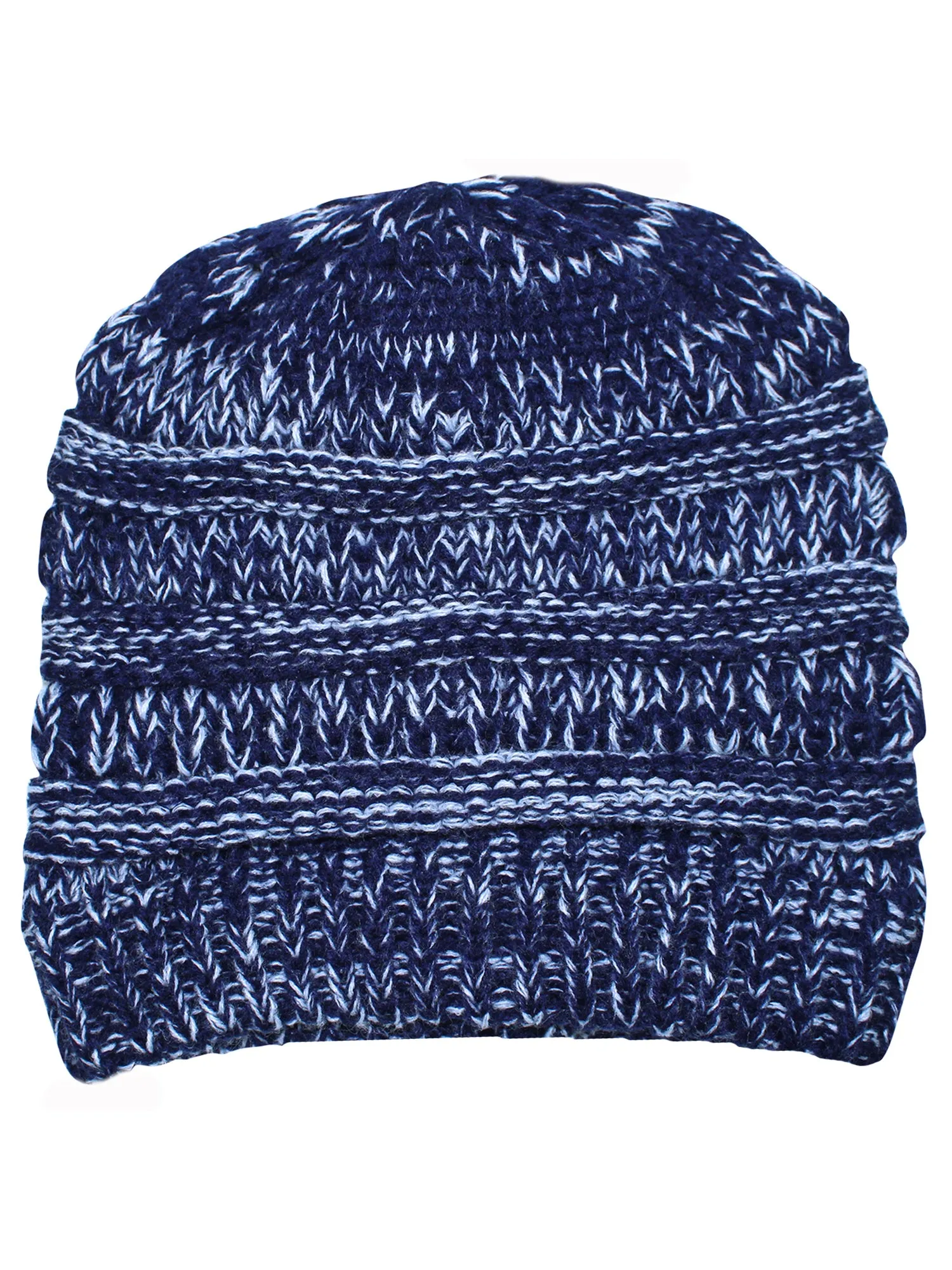 Two Tone Knit Slouchy Unisex Beanie Hat