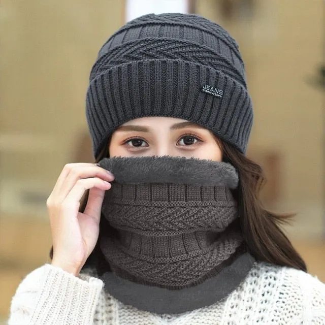 Unisex Warm Winter Hat and Neck Gaiter Set