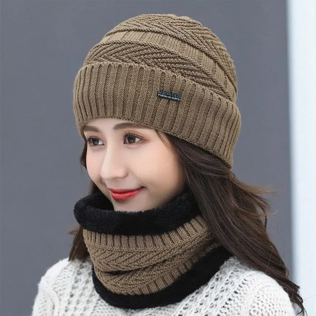 Unisex Warm Winter Hat and Neck Gaiter Set