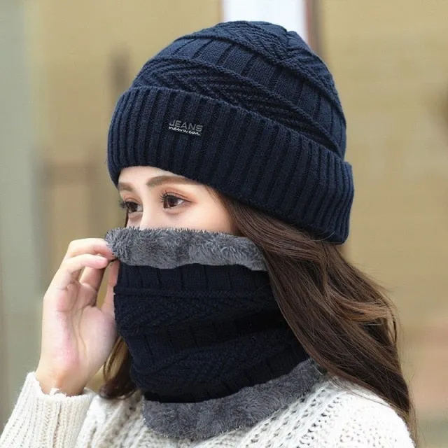 Unisex Warm Winter Hat and Neck Gaiter Set