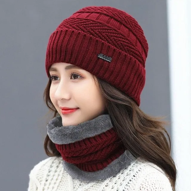 Unisex Warm Winter Hat and Neck Gaiter Set