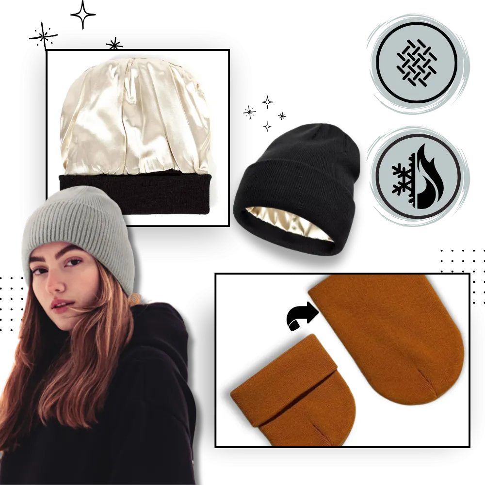 Warm Knit Satin Lined Beanie