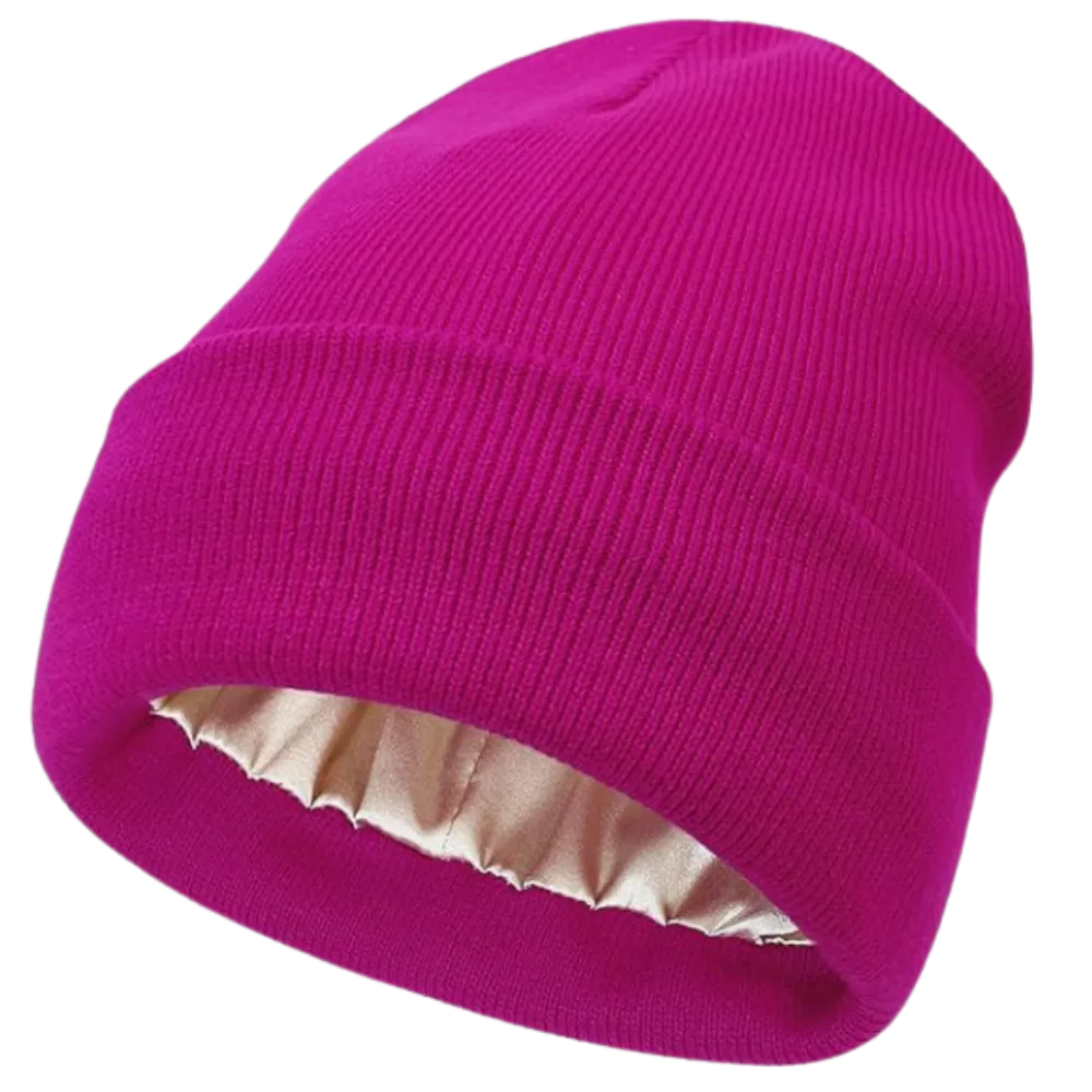 Warm Knit Satin Lined Beanie