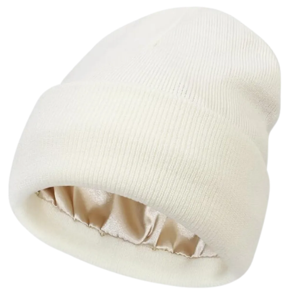 Warm Knit Satin Lined Beanie