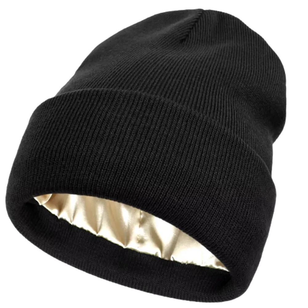 Warm Knit Satin Lined Beanie